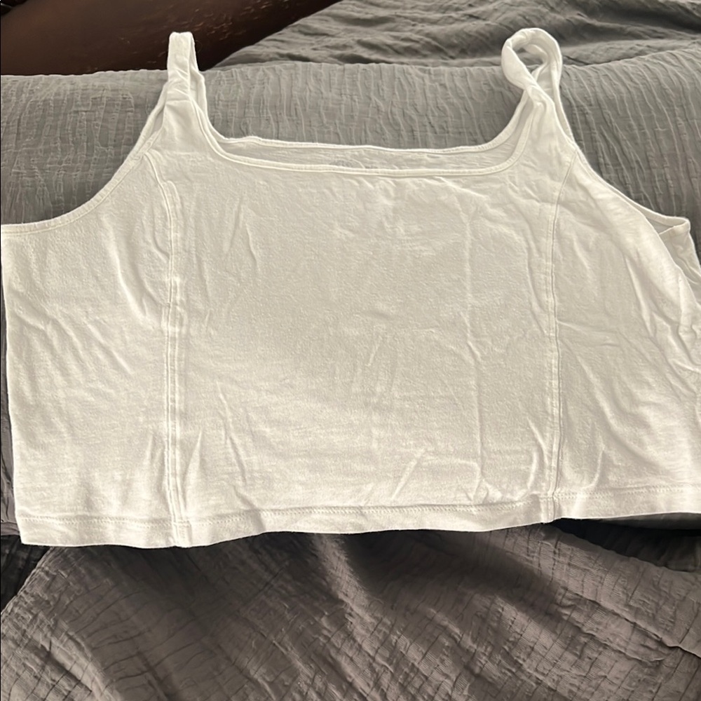 Aerie Cream Boxy Crop Camisole